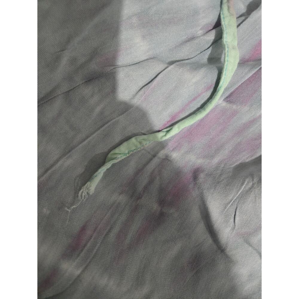Pastel Tie Dye Maxi Swim Coverup Dress Blue Open Front Plunge Thigh Patio Small - Picture 14 of 14